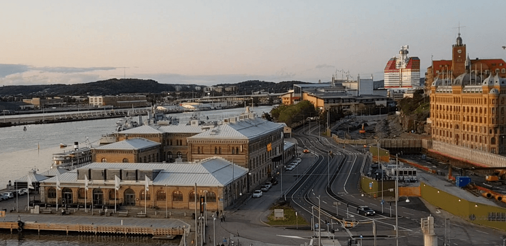 Göreborg in Schweden: Blick auf das Casino und den alten Hafen