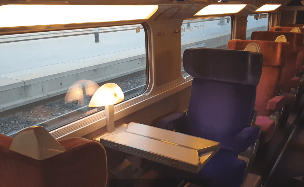 Firstlass seats in French TGV highspeeed train 